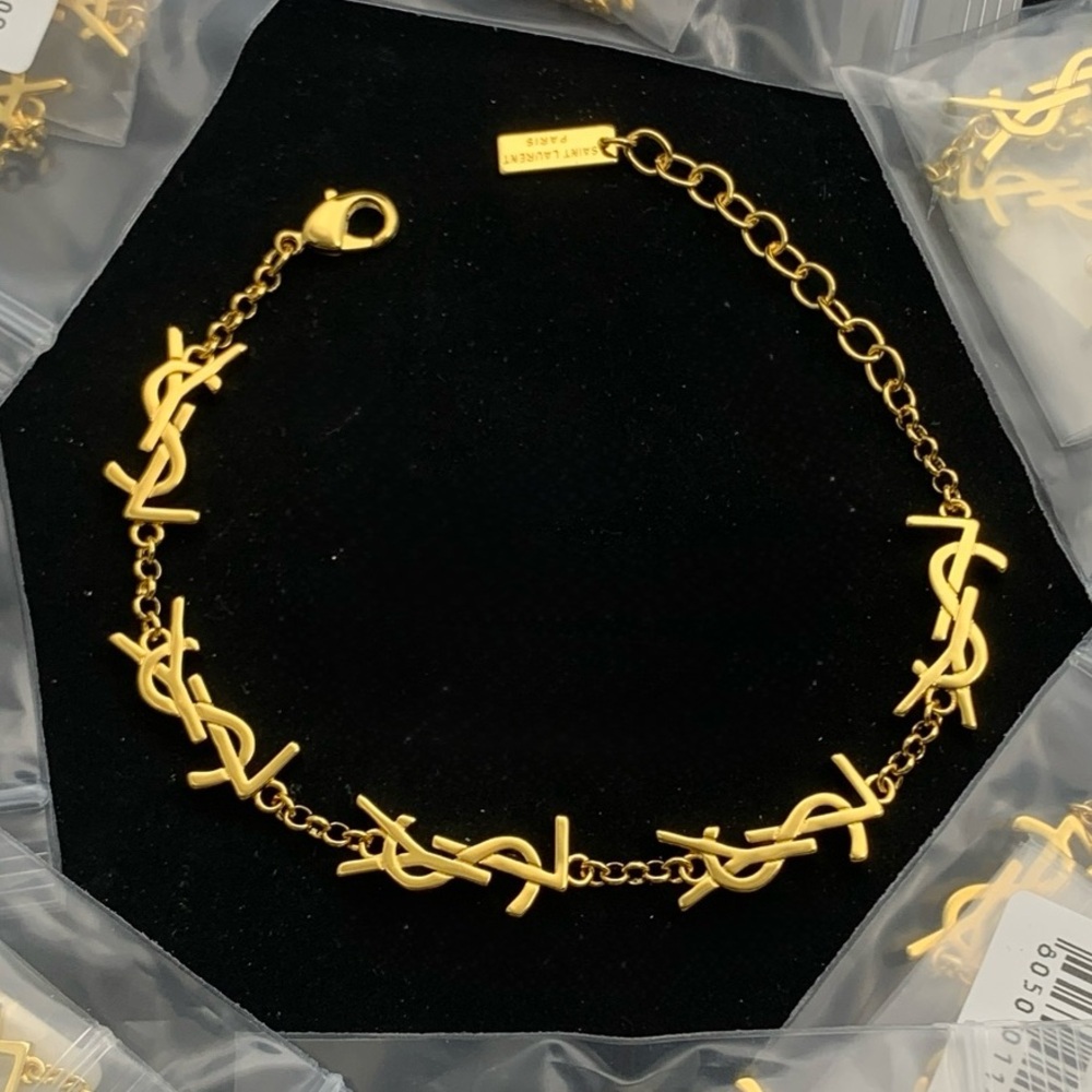 DESIGNER INSPIRED MULTI LOGO DAINTY BRACELET